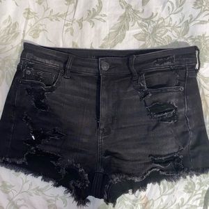American Eagle Black Hi-Rise Shortie